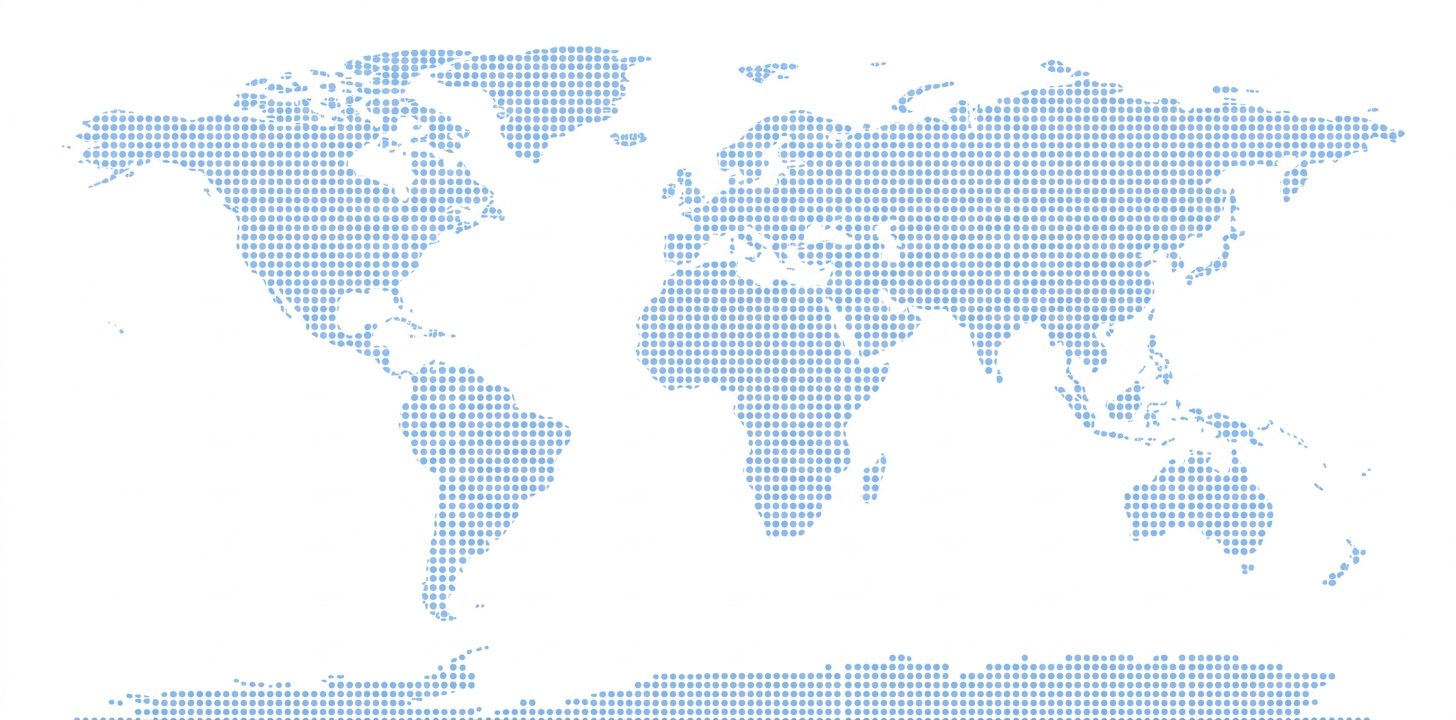 Dotted world map showing Aerocalling points of presence